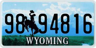 WY license plate 9894816