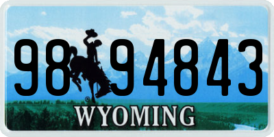 WY license plate 9894843