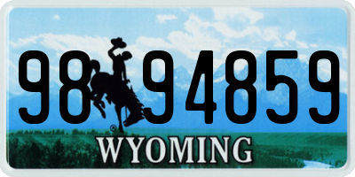 WY license plate 9894859