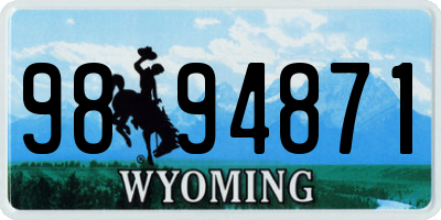 WY license plate 9894871