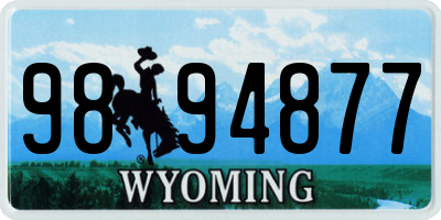 WY license plate 9894877