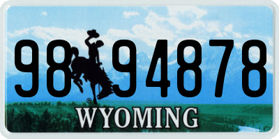 WY license plate 9894878