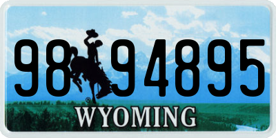 WY license plate 9894895
