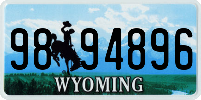 WY license plate 9894896