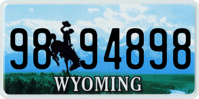 WY license plate 9894898