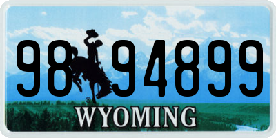 WY license plate 9894899