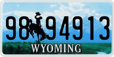 WY license plate 9894913