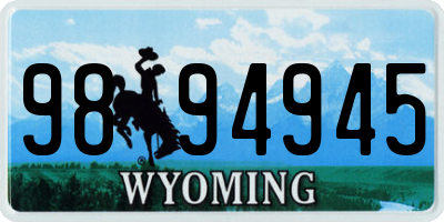 WY license plate 9894945