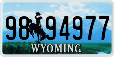 WY license plate 9894977