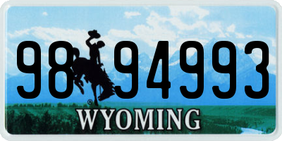 WY license plate 9894993