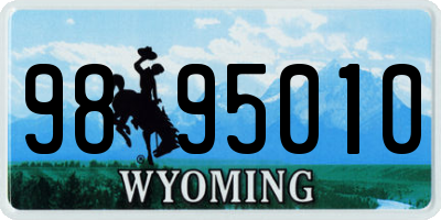 WY license plate 9895010
