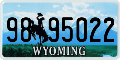 WY license plate 9895022