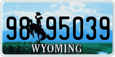 WY license plate 9895039