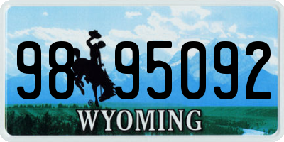 WY license plate 9895092