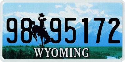 WY license plate 9895172