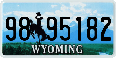 WY license plate 9895182