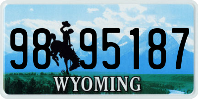 WY license plate 9895187