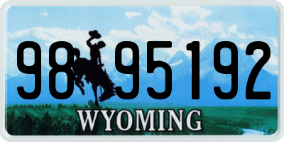 WY license plate 9895192
