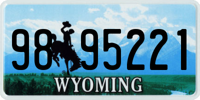 WY license plate 9895221