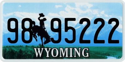 WY license plate 9895222