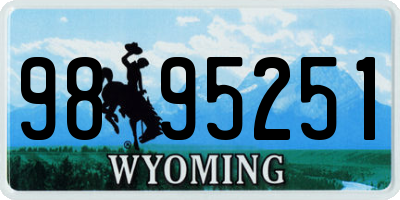 WY license plate 9895251