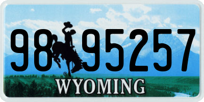 WY license plate 9895257