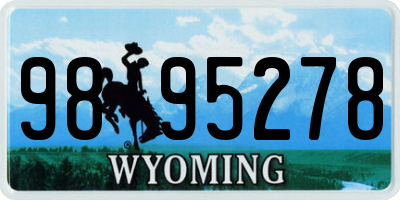 WY license plate 9895278