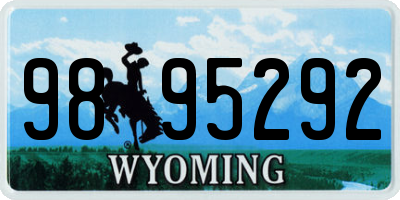WY license plate 9895292