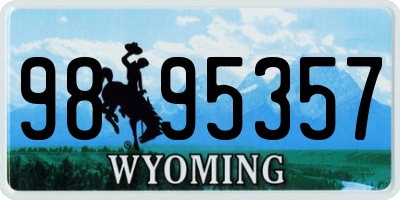 WY license plate 9895357