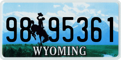 WY license plate 9895361