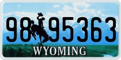 WY license plate 9895363
