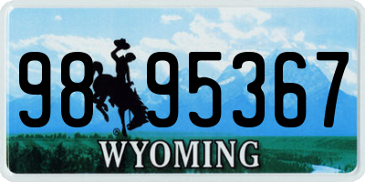 WY license plate 9895367