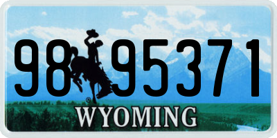 WY license plate 9895371