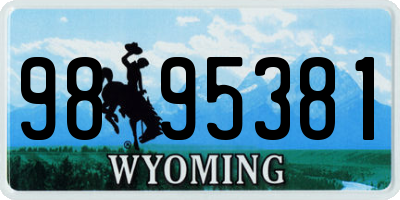 WY license plate 9895381