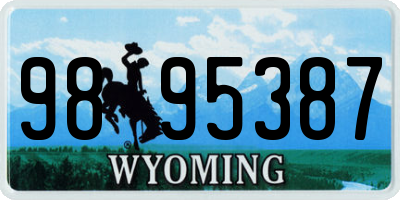 WY license plate 9895387