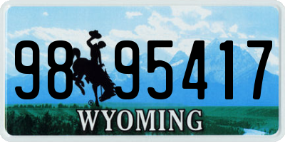 WY license plate 9895417