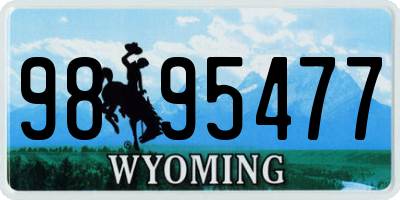 WY license plate 9895477