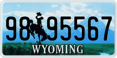 WY license plate 9895567