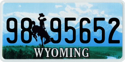 WY license plate 9895652