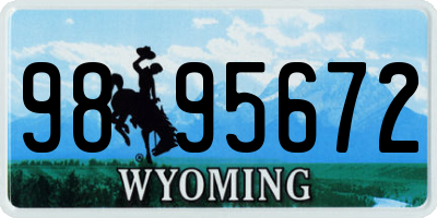WY license plate 9895672