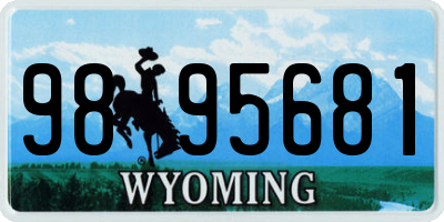 WY license plate 9895681