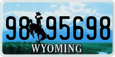 WY license plate 9895698