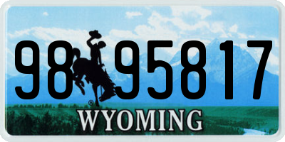 WY license plate 9895817