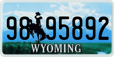 WY license plate 9895892