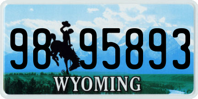 WY license plate 9895893