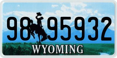 WY license plate 9895932