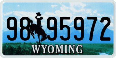 WY license plate 9895972
