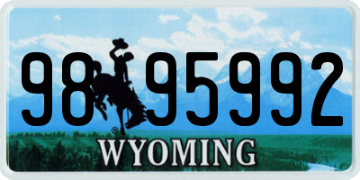 WY license plate 9895992