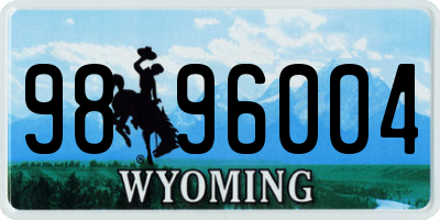 WY license plate 9896004
