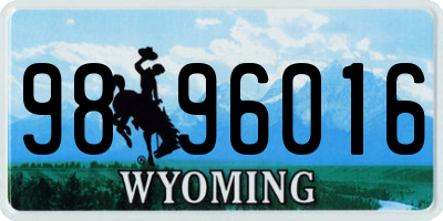 WY license plate 9896016